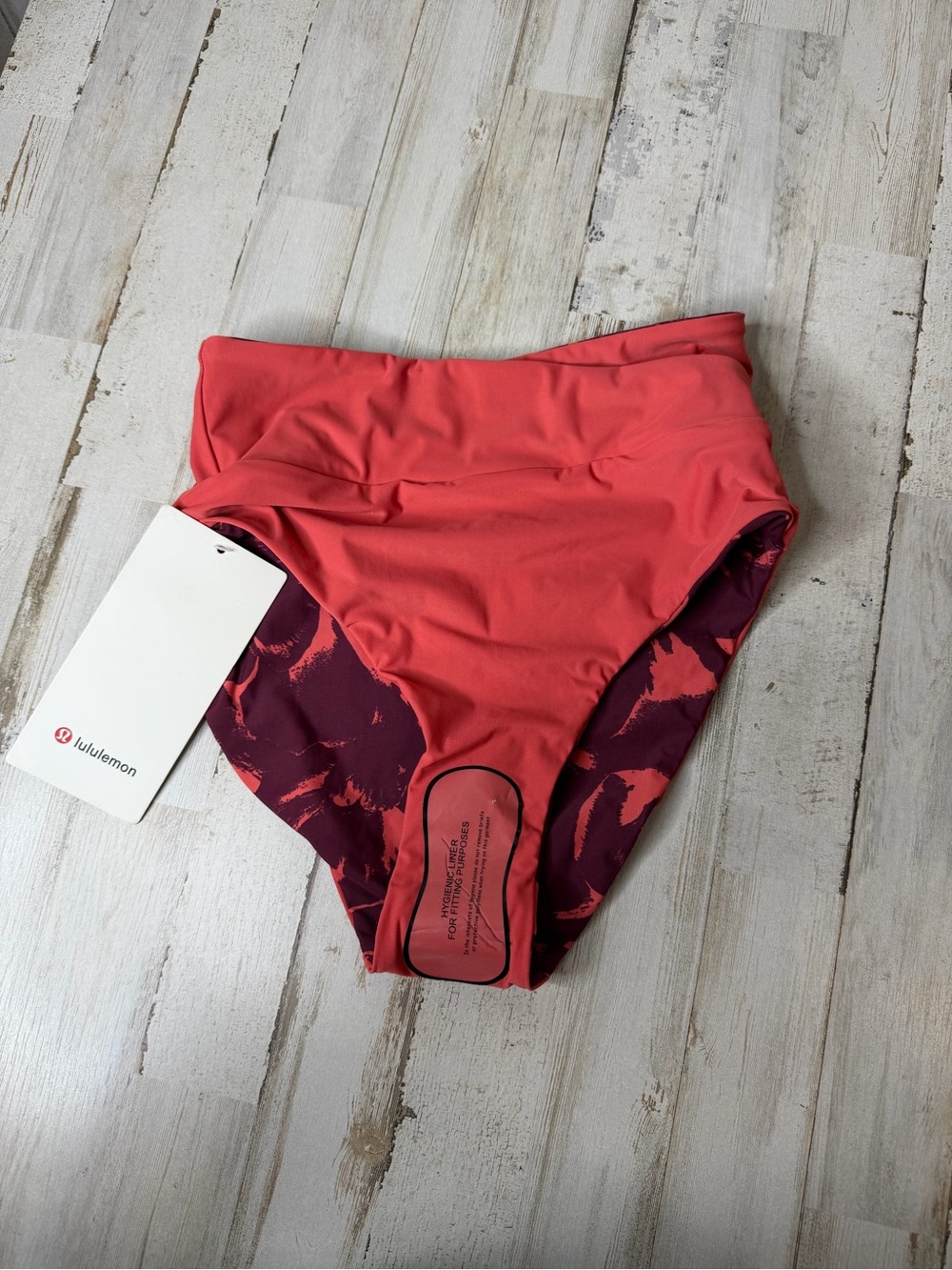 lululemon Coral & Burgundy Abstract Bikini Bottoms - Picture 6 of 13